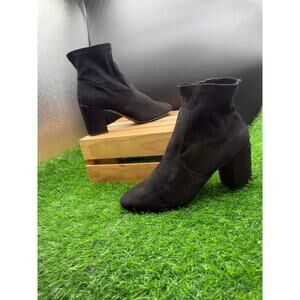 Mari A- Black- Suede -Ankle Boots- Size 9.5W